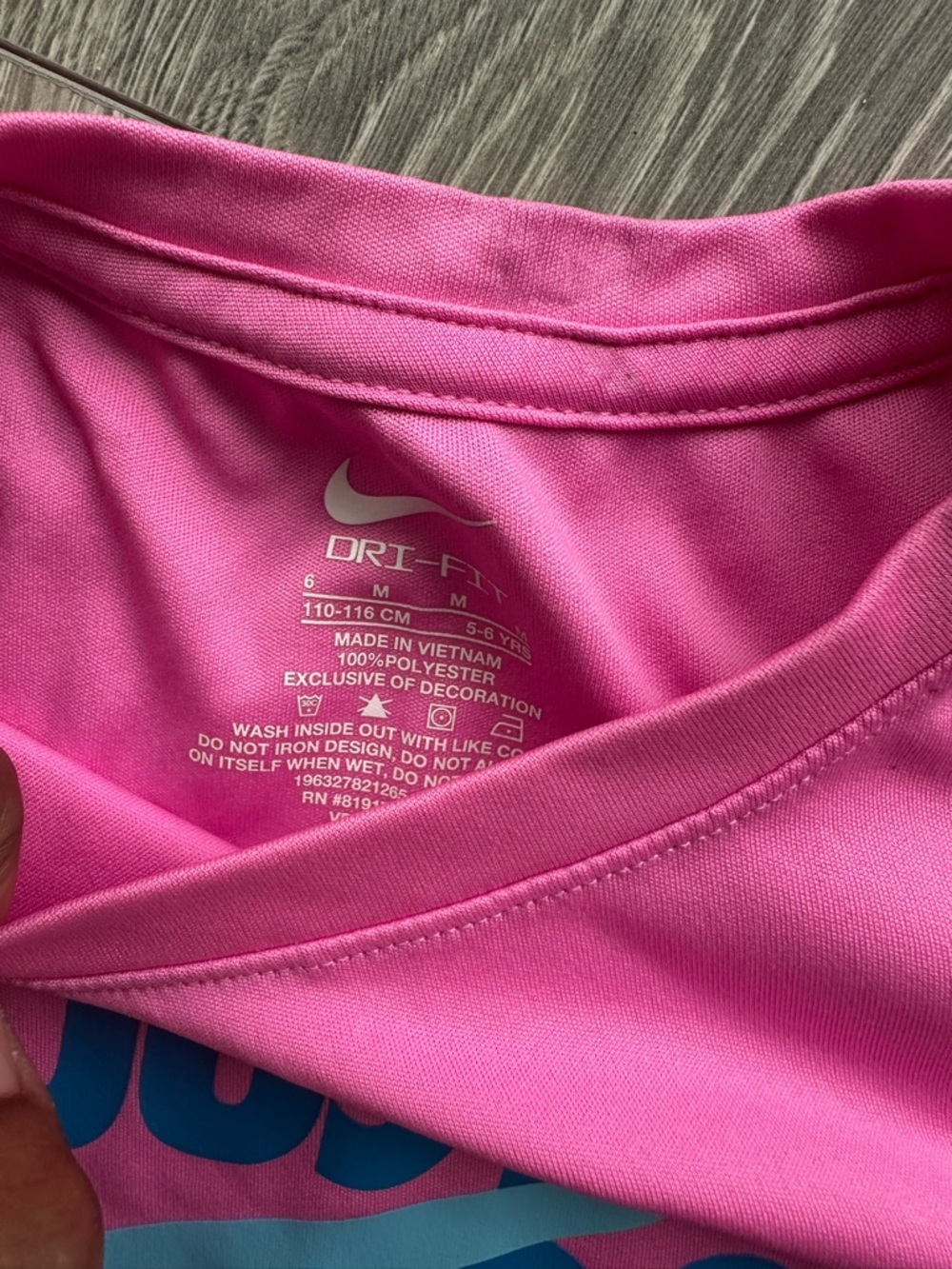 Nike Girls Youth Dri-Fit Outfit Top Shirt Bottom Shorts Pink Blue Size 6 - Picture 3 of 5